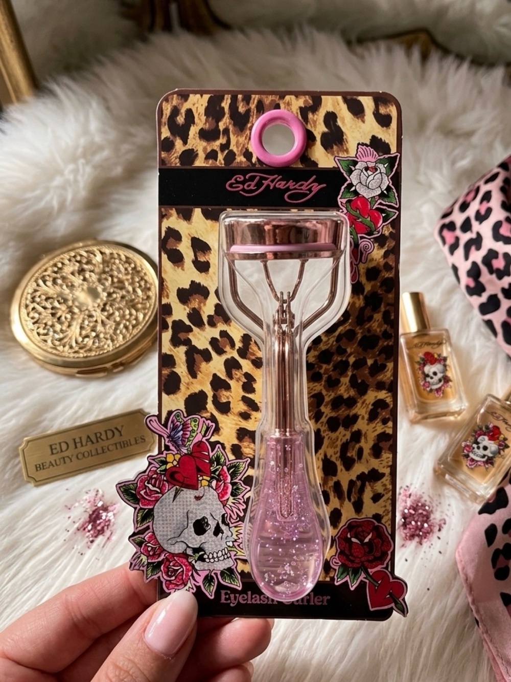 Ed Hardy Pink Glitter Eyelash Curler
